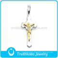 Metall Shiny Großhandel Christian Gold Plated Jesus Silber Kreuz Hoch Polnischen Kreuz Jesus Sideway Anhänger